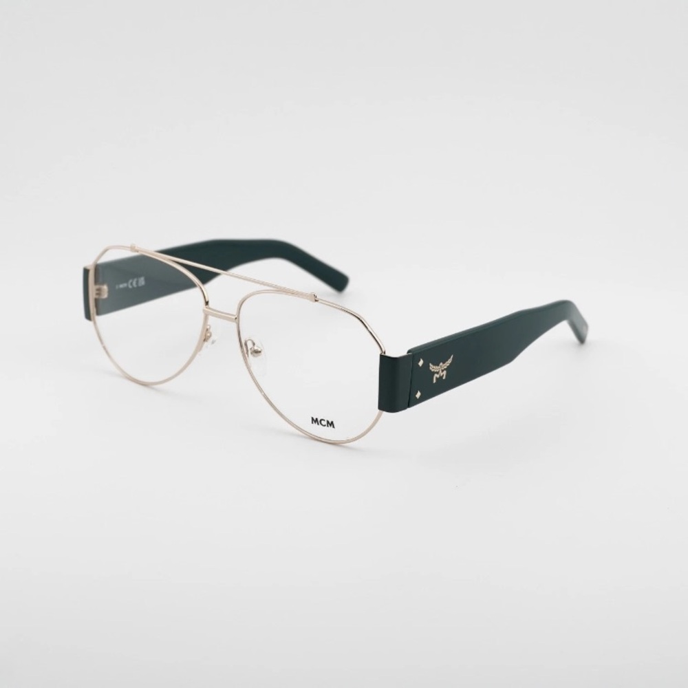 New MCM Gold Frame Glasses with Dark Green